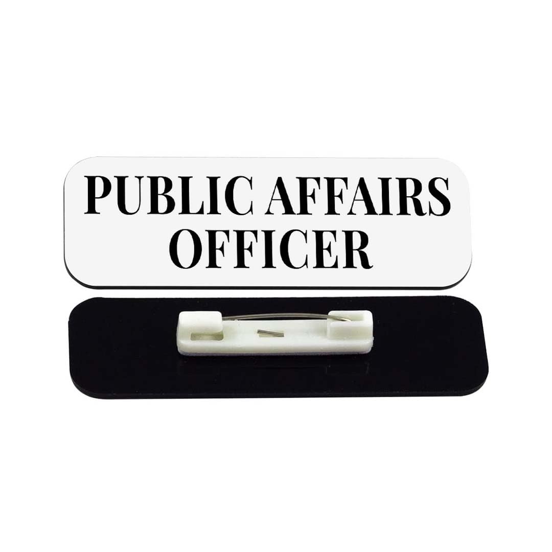 Public Affairs Officer 1 x 3" Rounded Corner Name Badge | Stock Name Badges