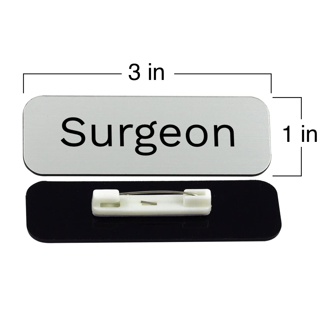 Surgeon 1 x 3" Rounded Corner Name Badge | Medical Specialism Badges