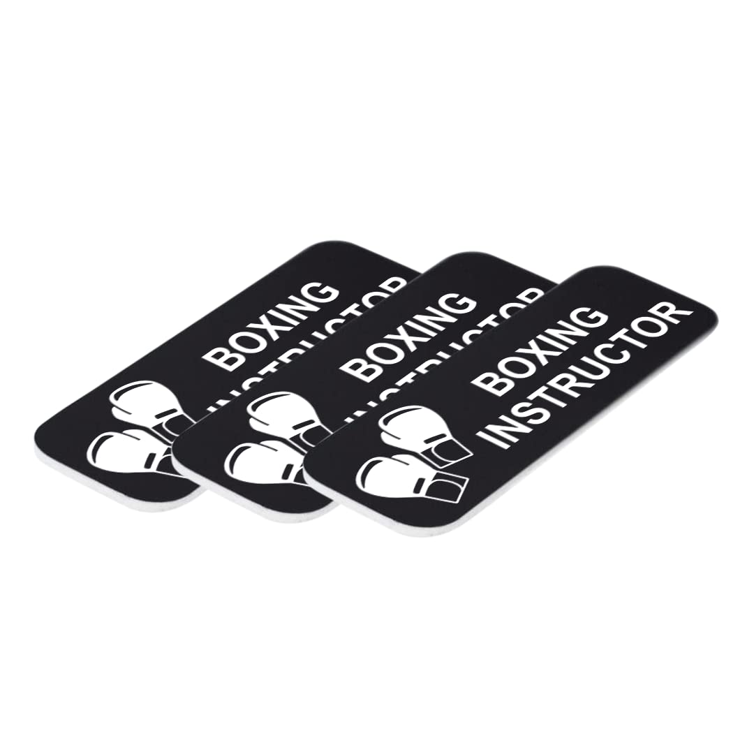 Boxing Instructor 1 x 3" Name Tag/Badge, (3 Pack)