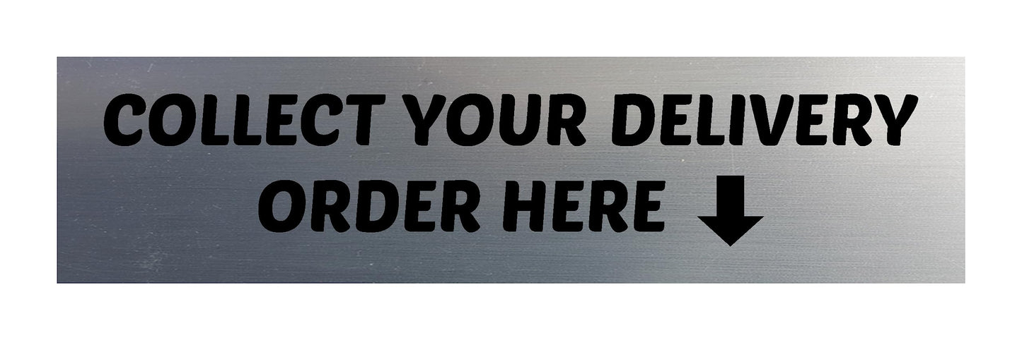 Signs ByLITA Collect Your Delivery Order Here Black Frame Desk Sign (2x8")