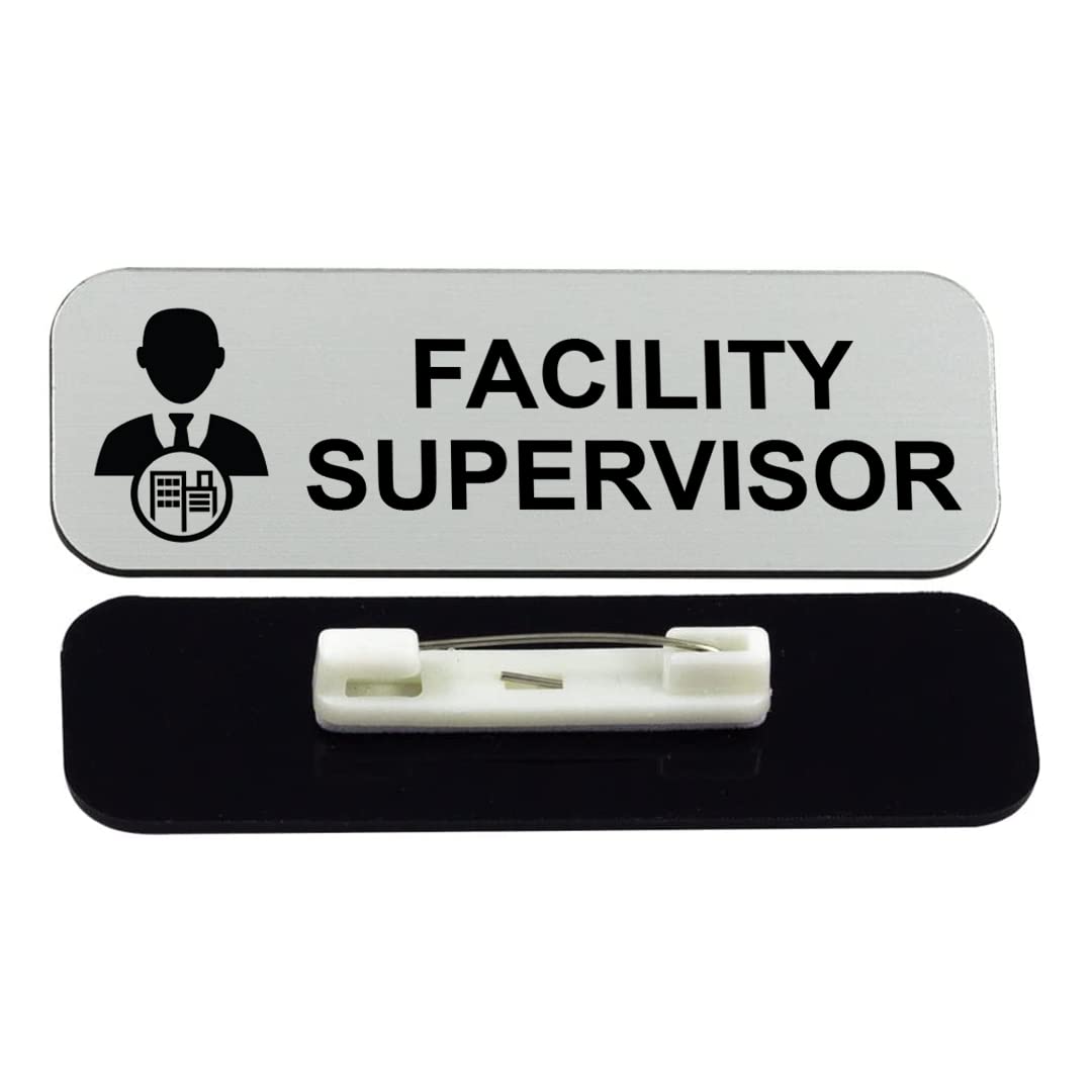Signs ByLITA Facility Supervisor 1 x 3" Name Tag/Badge, (3 Pack)
