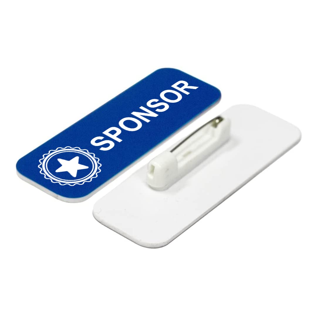 Sponsor 1 x 3" Name Tag/Badge, (3 Pack)