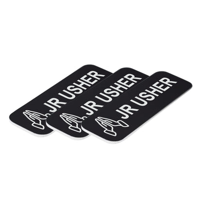 Jr Usher 1 x 3" Name Tag/Badge, Praying Hands (3 Pack)