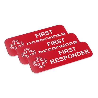 First Responder 1 x 3" Name Tag/Badge, (3 Pack)