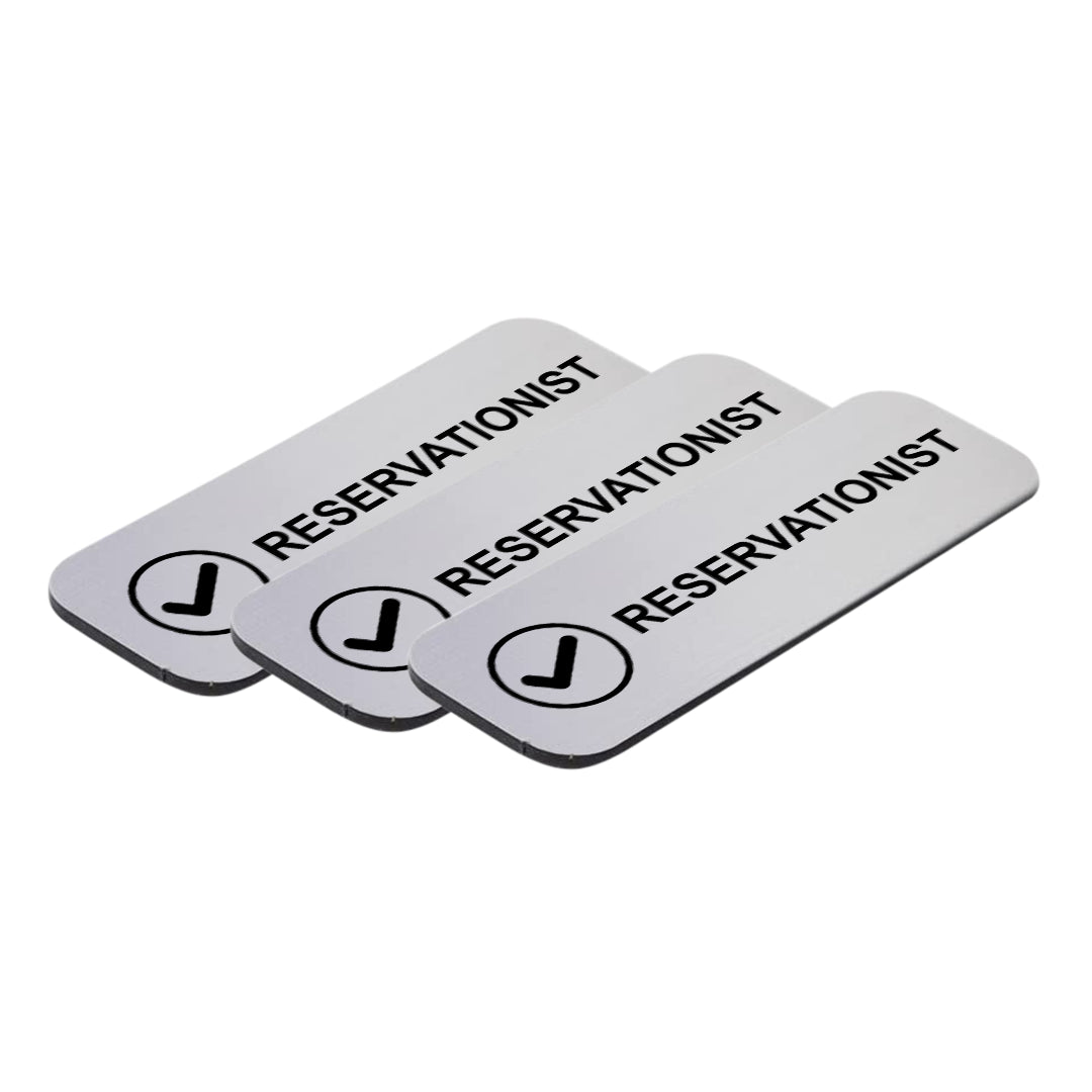 Reservationist 1 x 3" Name Tag/Badge, (3 Pack)