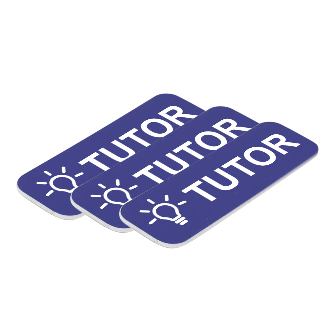 Tutor 1 x 3" Name Tag/Badge, (3 Pack)