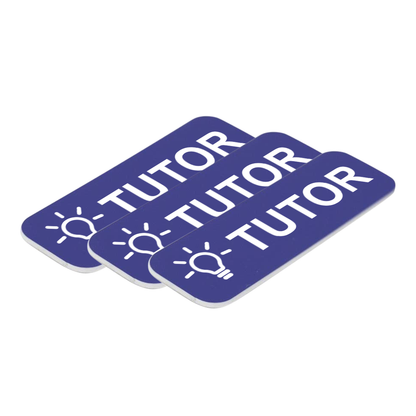 Tutor 1 x 3" Name Tag/Badge, (3 Pack)