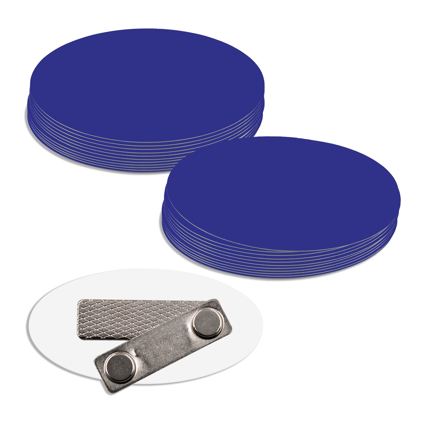 Plastic Blank Name Badge (Blue)