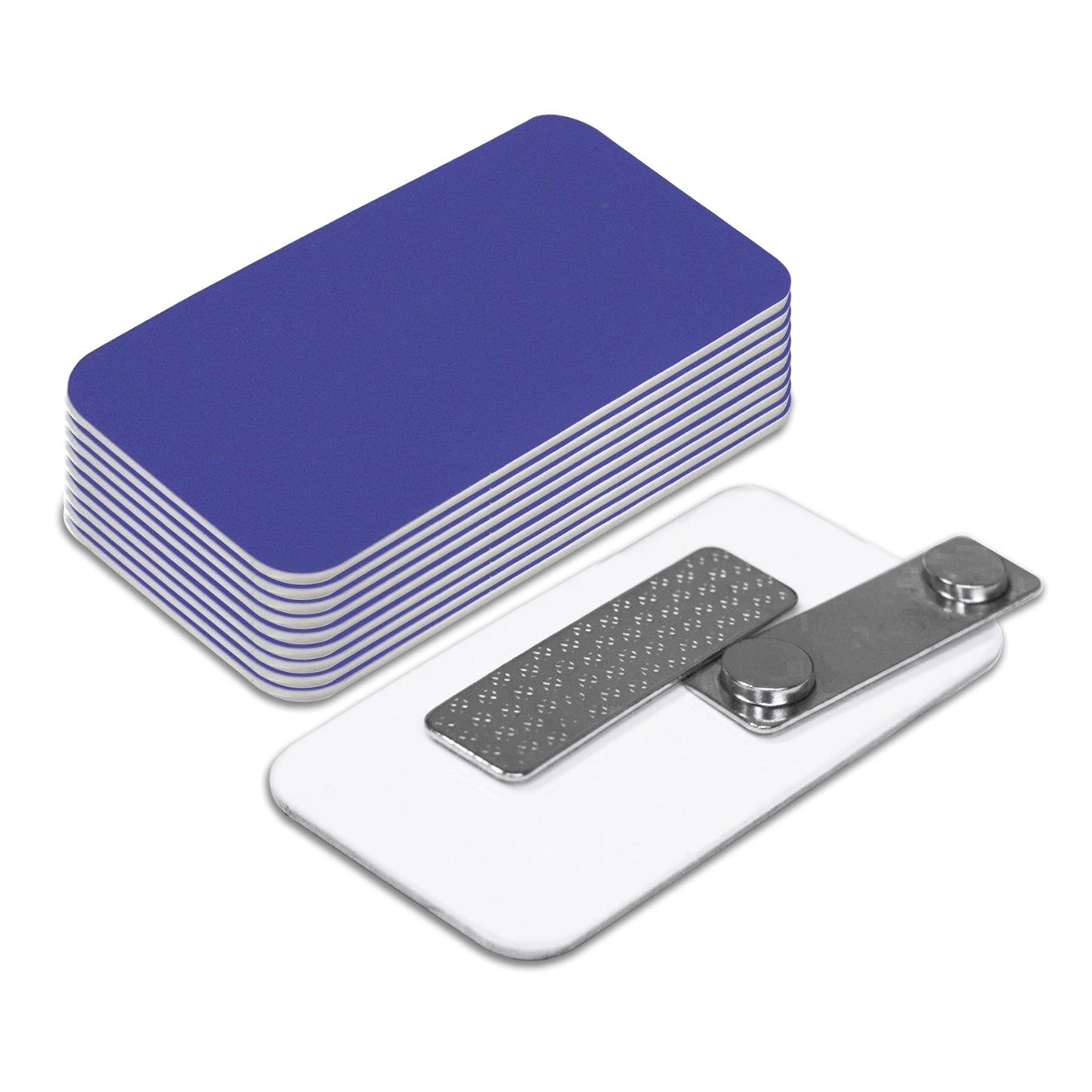 Plastic Blank Name Badge (Blue)