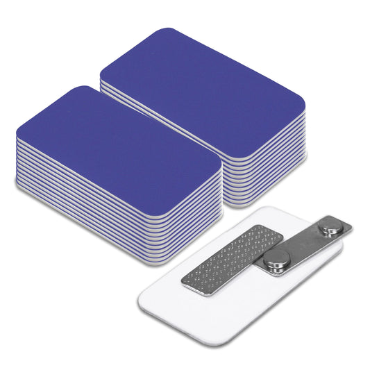 Plastic Blank Name Badge (Blue)