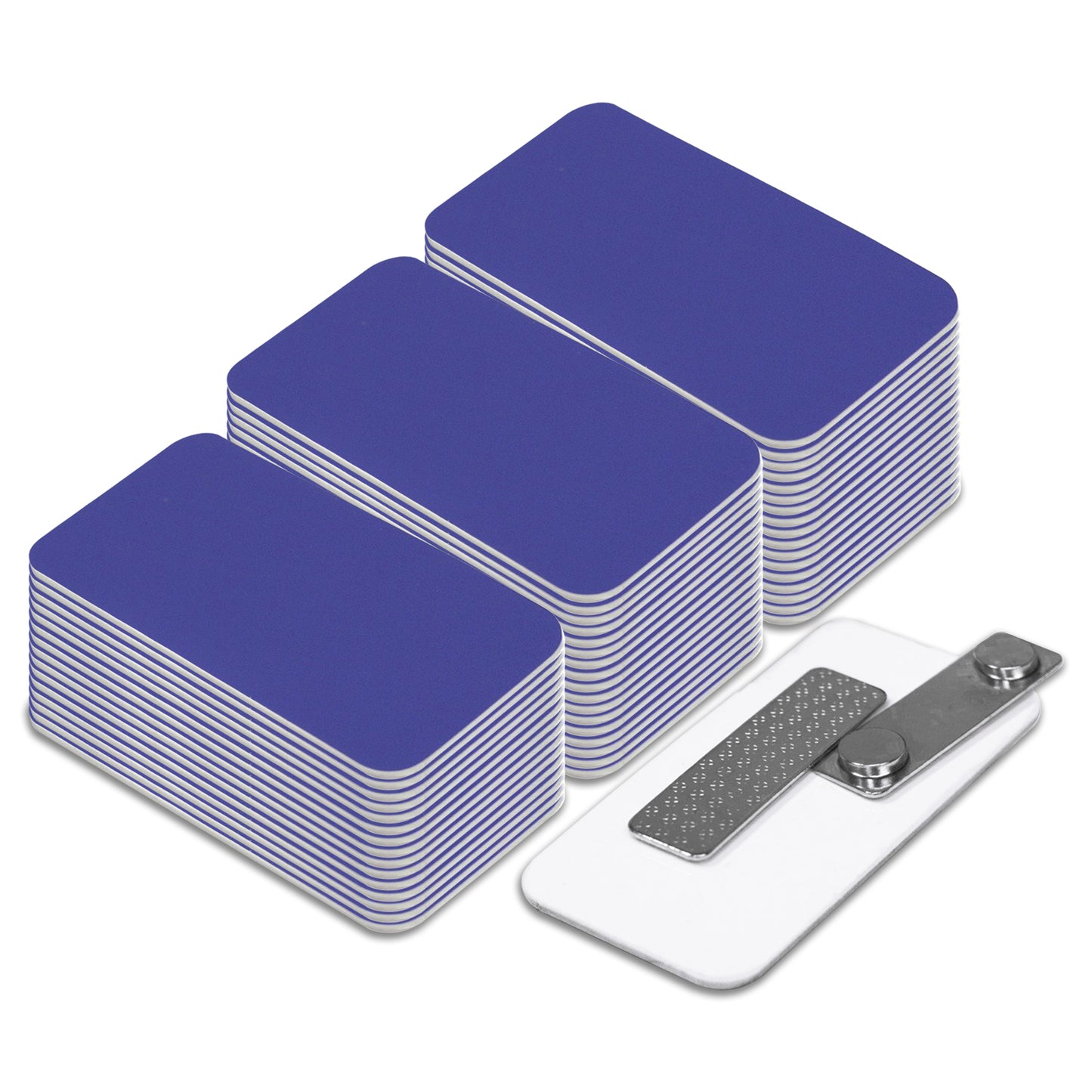 Plastic Blank Name Badge (Blue)
