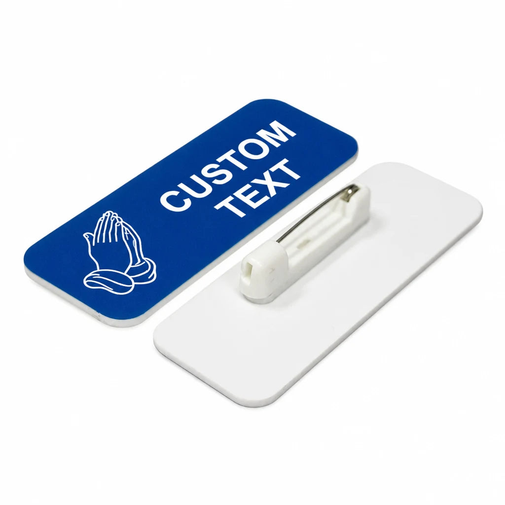 Custom 1x3 Praying Hands Badge