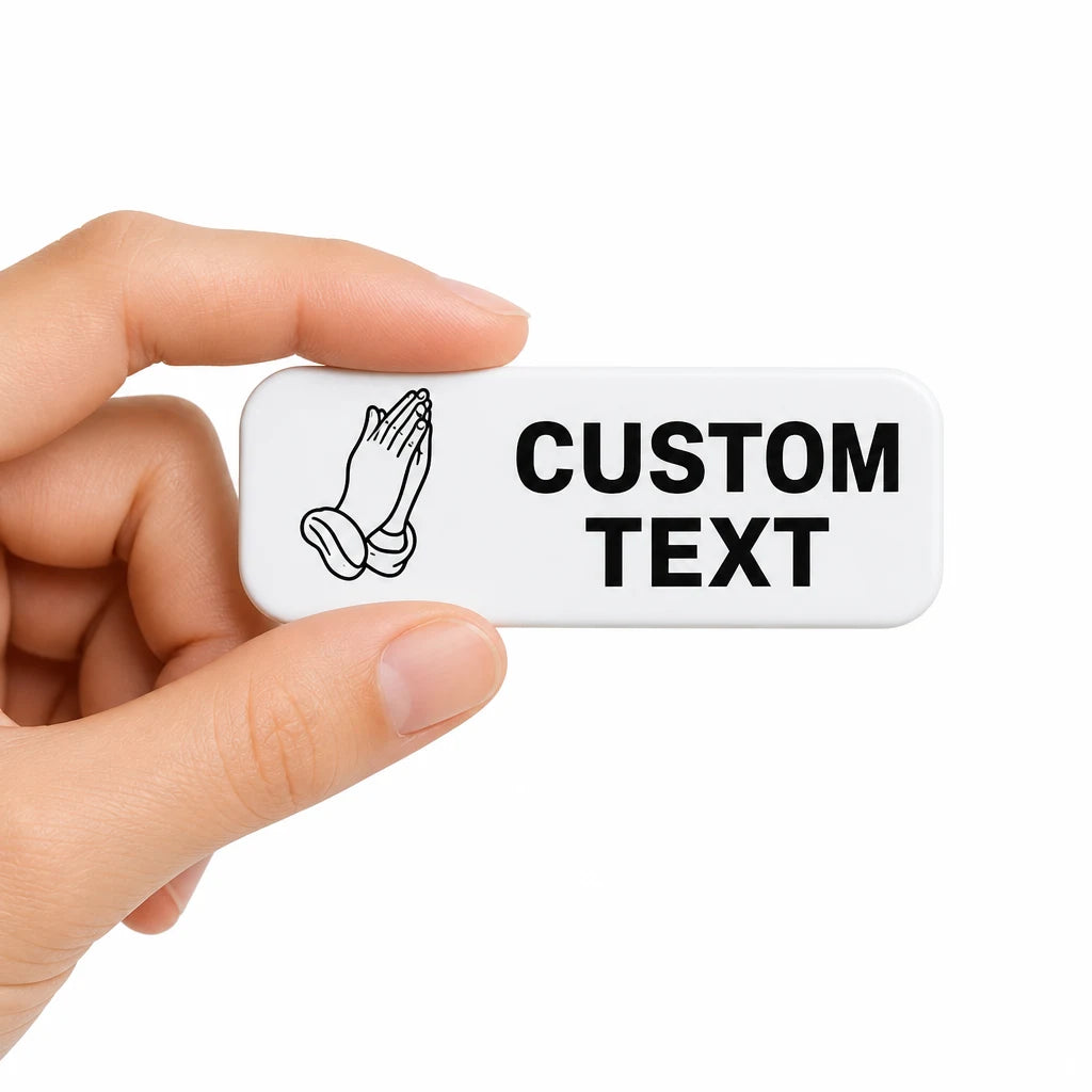 Custom 1x3 Praying Hands Badge