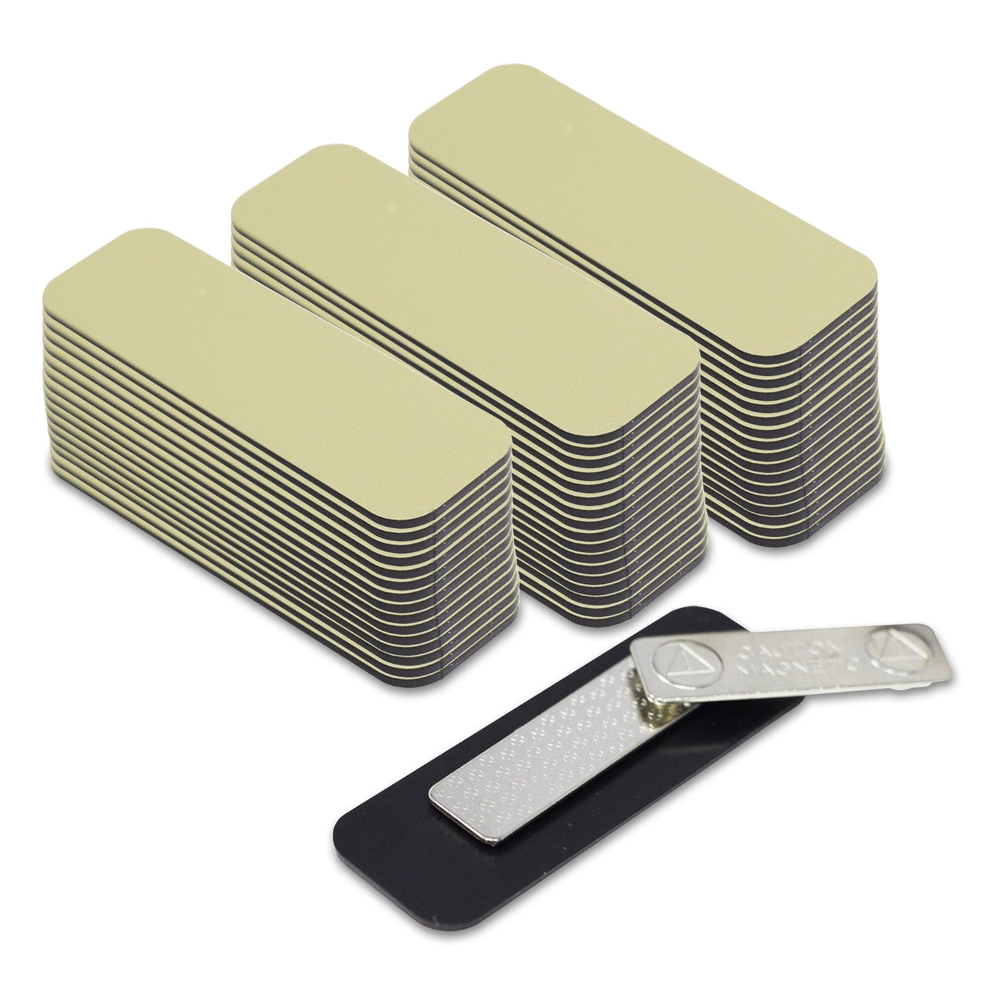 Plastic Blank Name Badge (Brushed Gold)