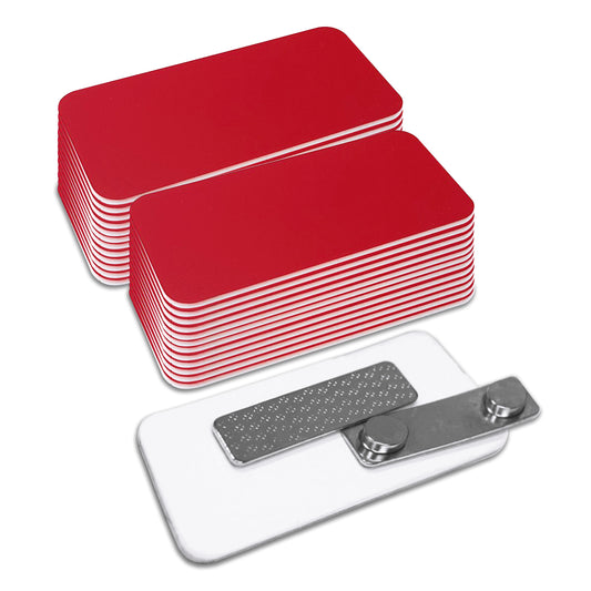 Plastic Blank Name Badge (Red)