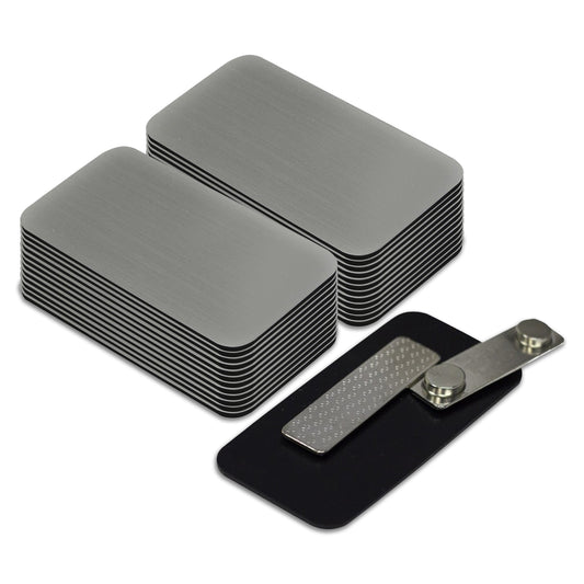 Plastic Blank Name Badge (Brushed Silver)