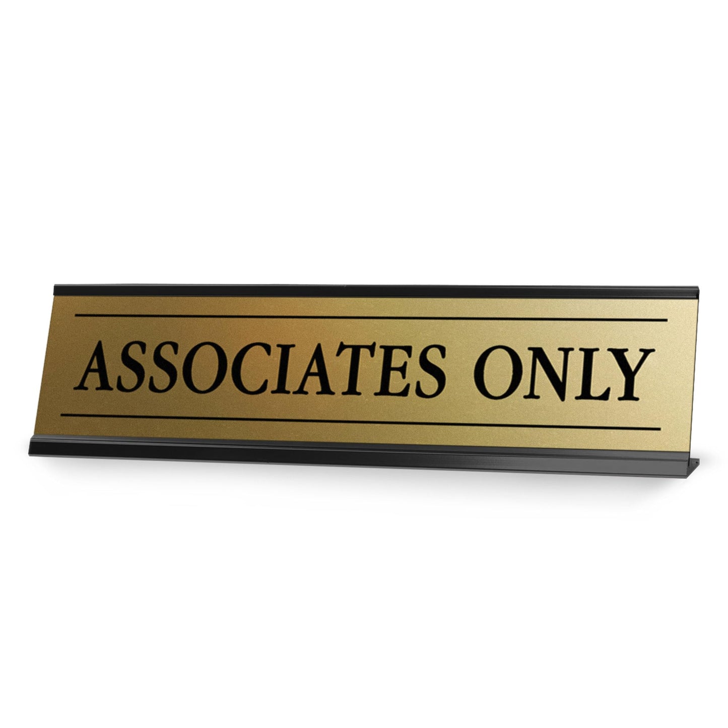 Signs ByLITA Associates Only Black Frame Desk Sign (2x8")