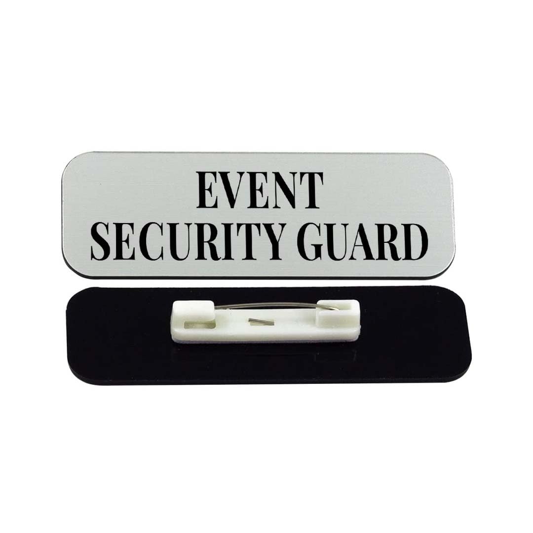 Event Security Guard 1 x 3" Rounded Corner Name Badge | Stock Name Badges