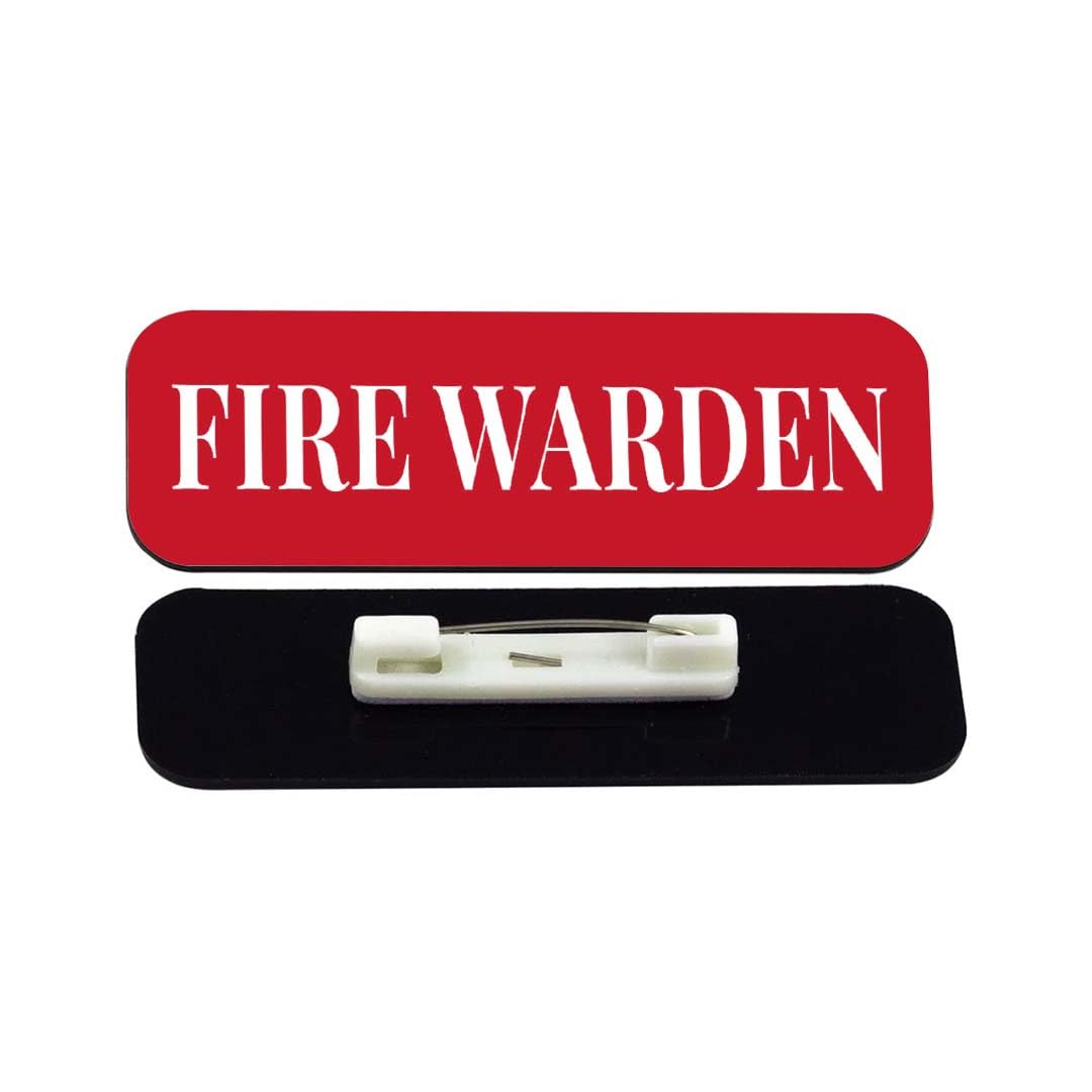 Fire Warden 1 x 3" Rounded Corner Name Badge | Stock Name Badges