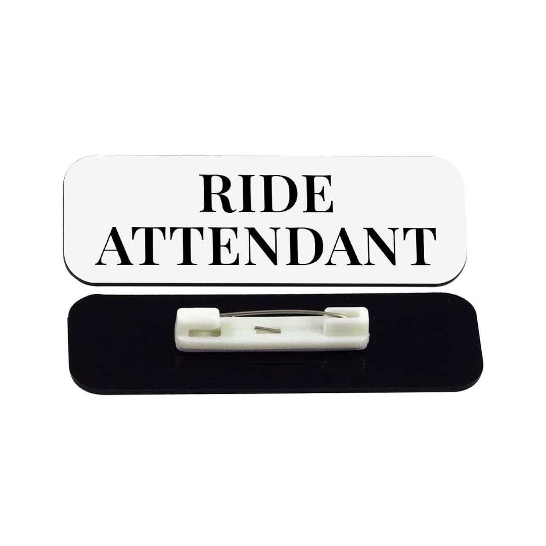 Ride Attendant 1 x 3" Rounded Corner Name Badge | Stock Name Badges