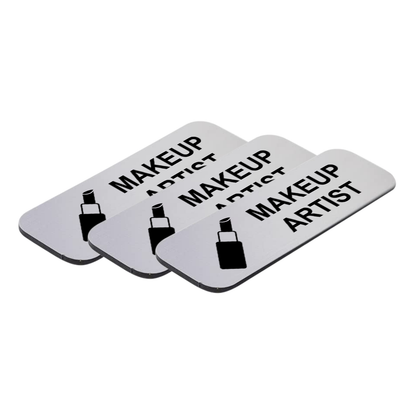 Makeup Artist 1 x 3" Name Tag/Badge, (3 Pack)