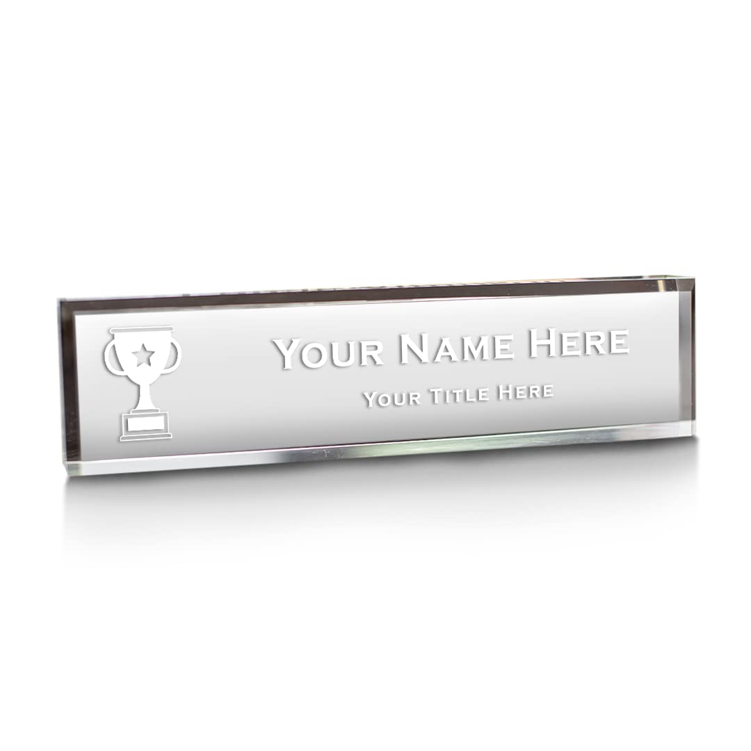 Trophy Themed, Personalized Acrylic Desk Sign (2 x 10)