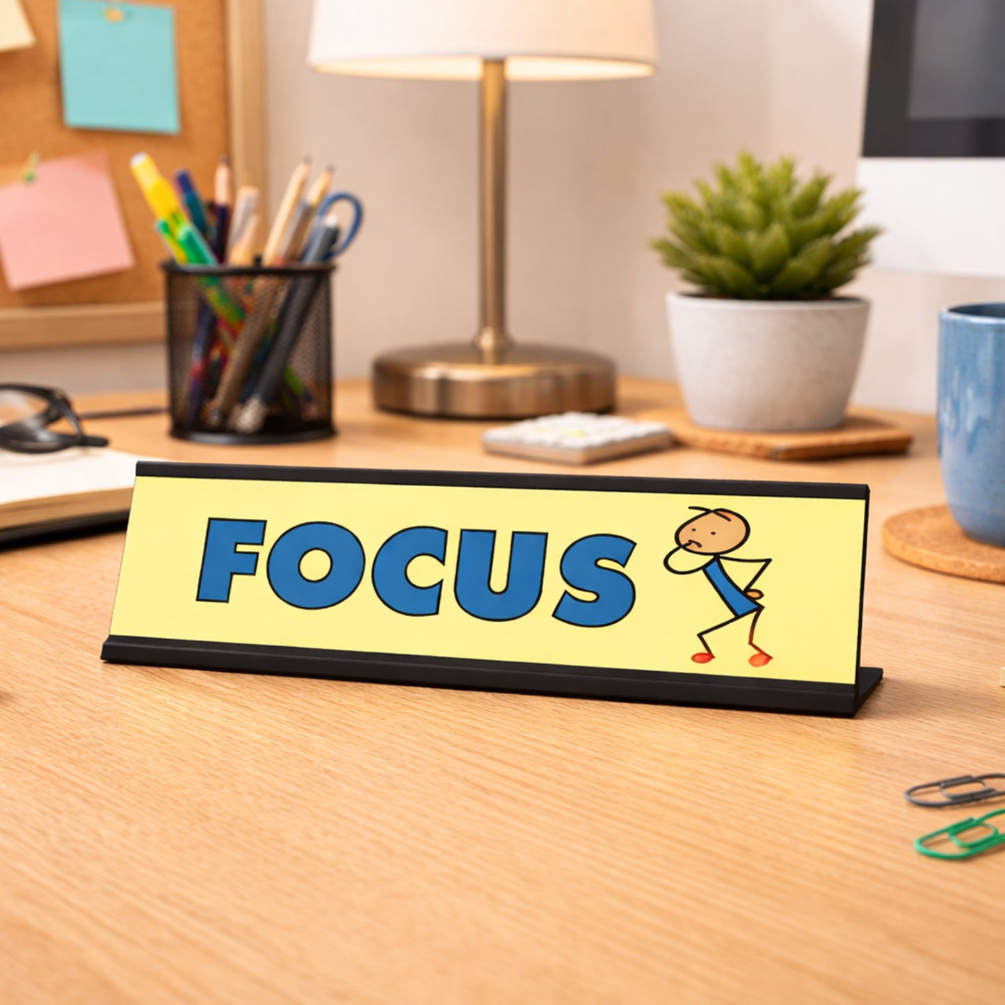 Focus Stick, People Desk Sign, Novelty Nameplate (2 x 8")