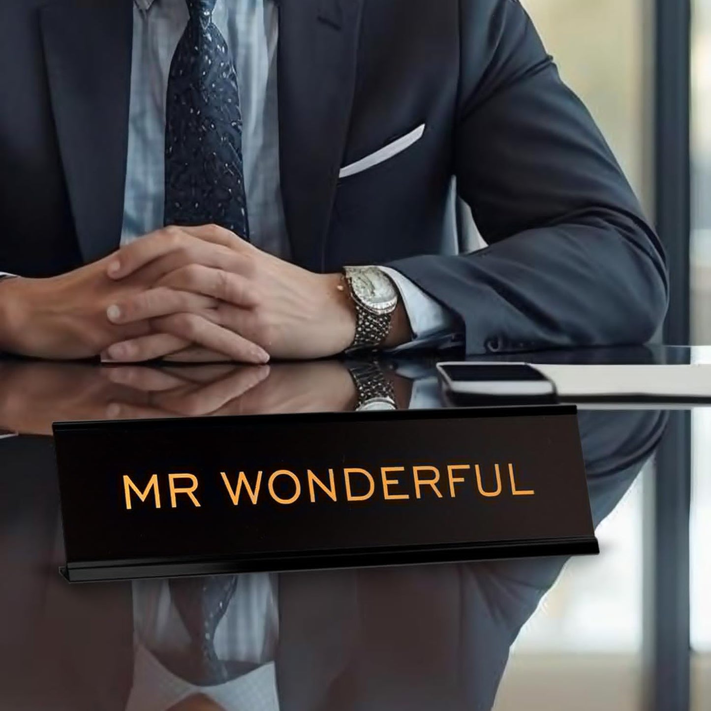 Mr Wonderful 2"x8" Novelty Nameplate Desk Sign