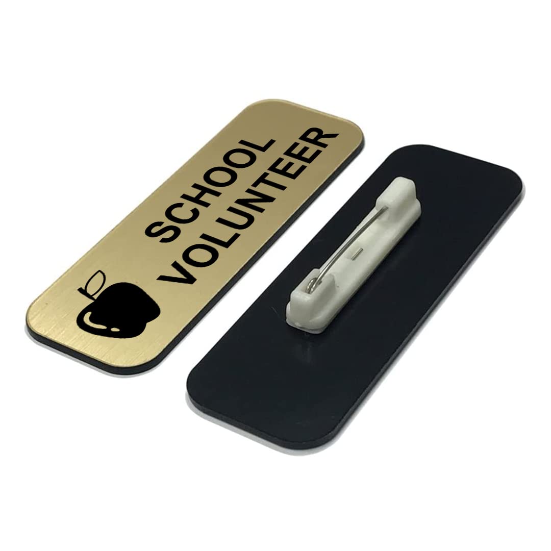 School Volunteer 1 x 3" Name Tag/Badge, (3 Pack)