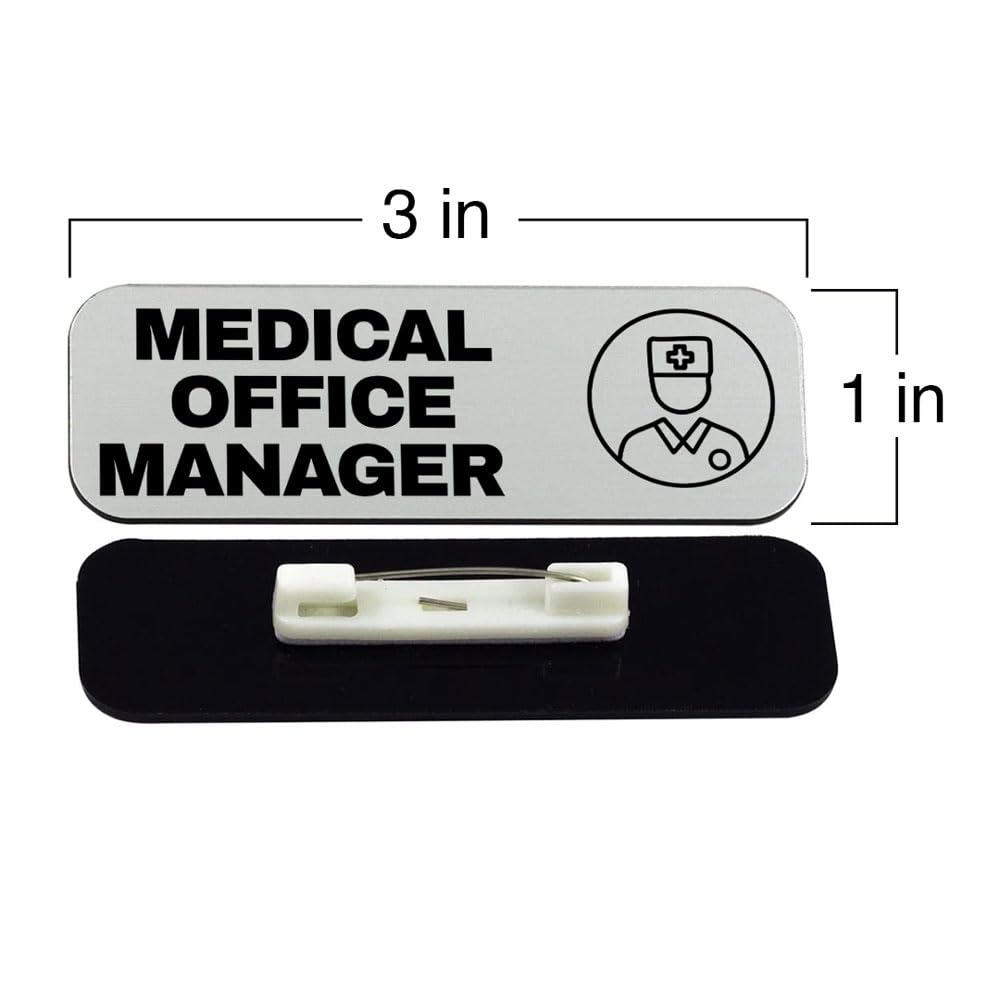 Medical Office Manager 1 x 3" Rounded Corner Name Badge | Medical Facilities