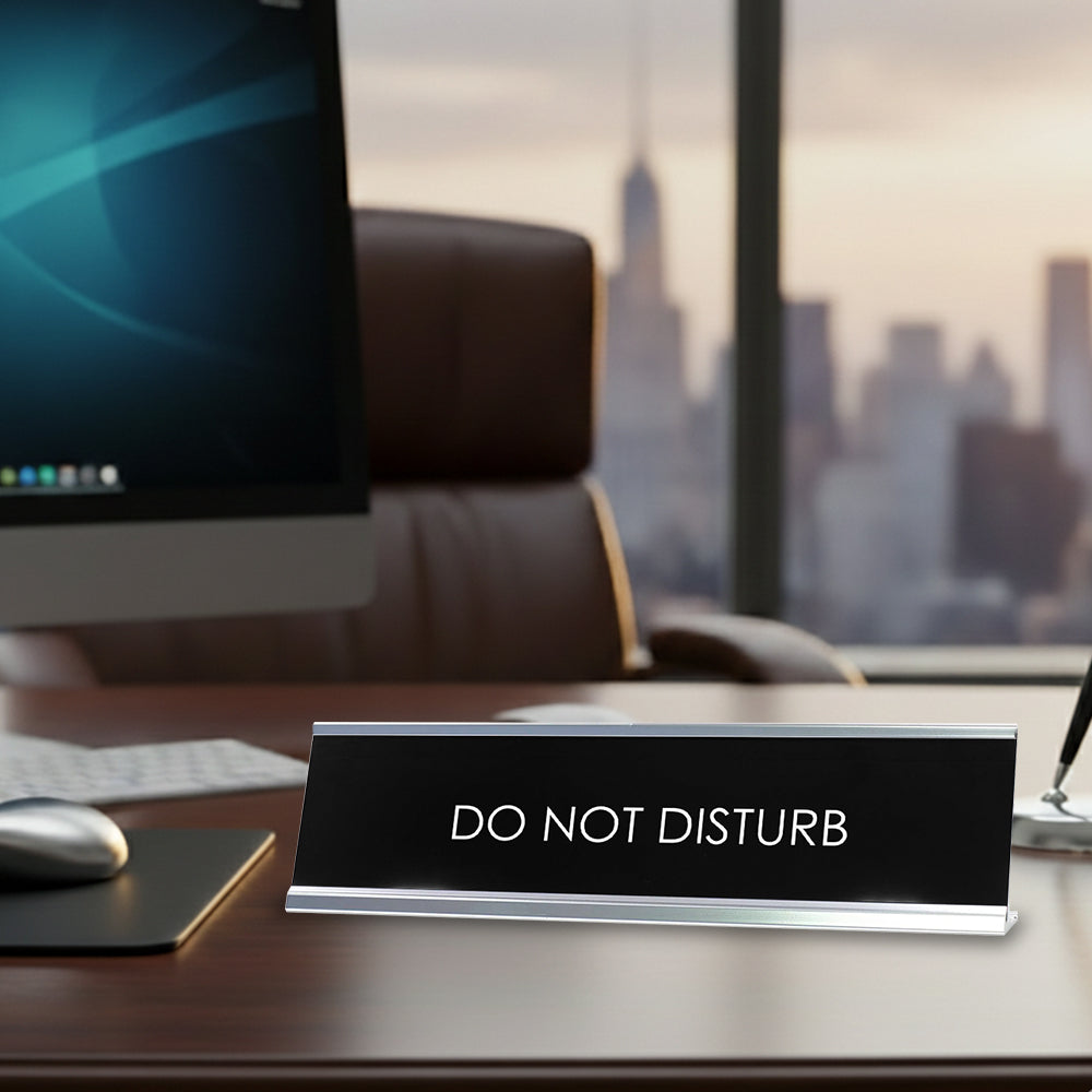“DO NOT DISTURB” Novelty Desk Sign (2" x 10") – Office Desk Decor – Work Focus Nameplate