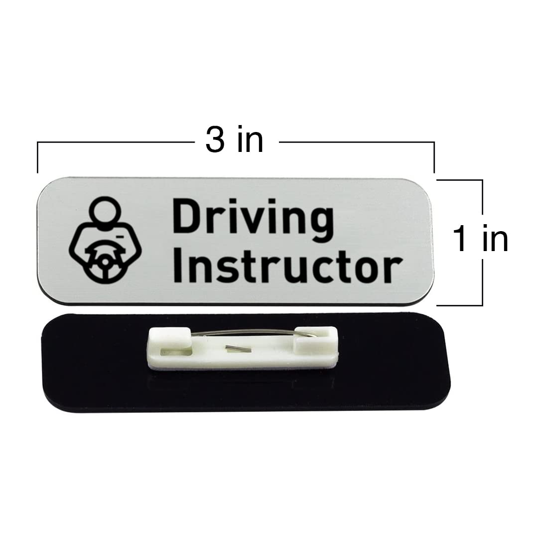Signs ByLITA Driving Instructor Graphic 1 x 3" Name Tag/Badge, (3 Pack)