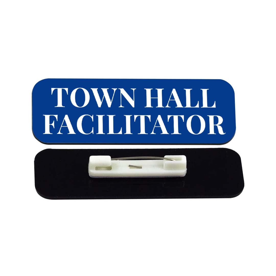 Town Hall Facilitator 1 x 3" Rounded Corner Name Badge | Stock Name Badges