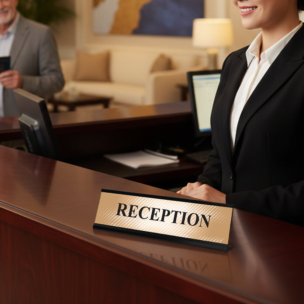 Reception, Designer Series Desk Sign, Novelty Nameplate (2 x 8")