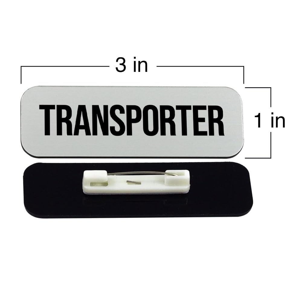 Transporter 1 x 3" Rounded Corner Name Badge | Medical Facilities