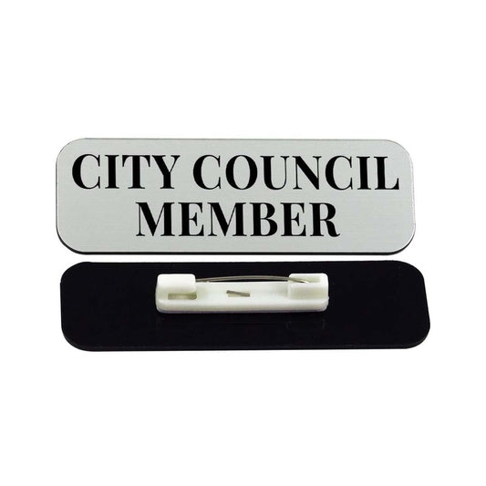 City Council Member 1 x 3" Rounded Corner Name Badge - Name Tag Badge