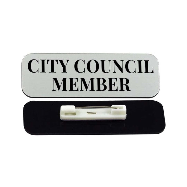 City Council Member 1 x 3" Rounded Corner Name Badge | Stock Name Badges