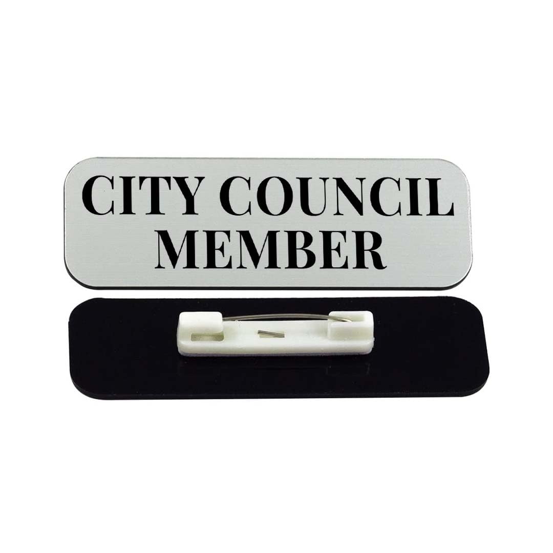 City Council Member 1 x 3" Rounded Corner Name Badge | Stock Name Badges