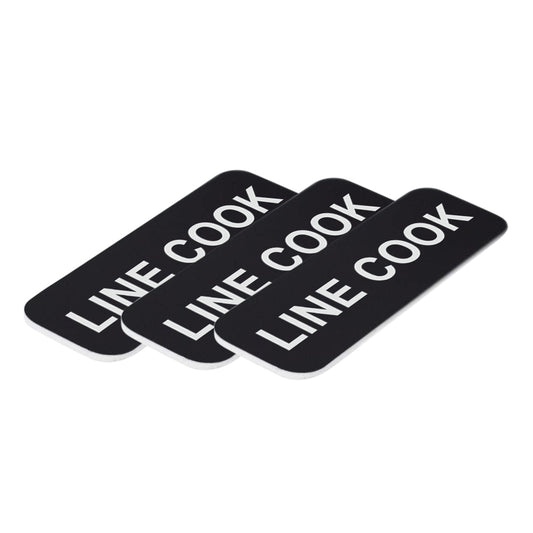 Line Cook 1 x 3" Name Tag/Badge, (3 Pack)