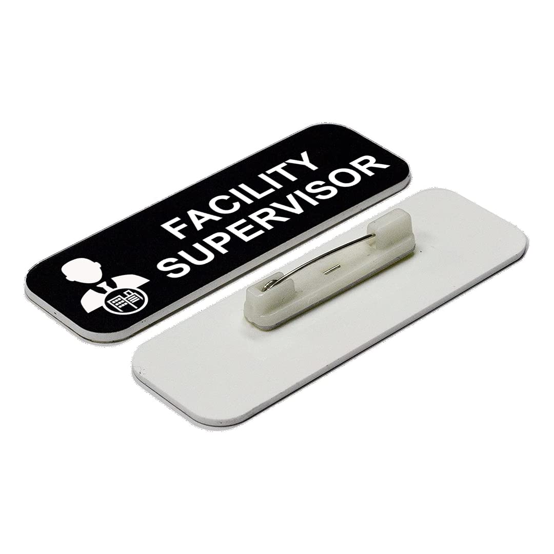 Signs ByLITA Facility Supervisor 1 x 3" Name Tag/Badge, (3 Pack)