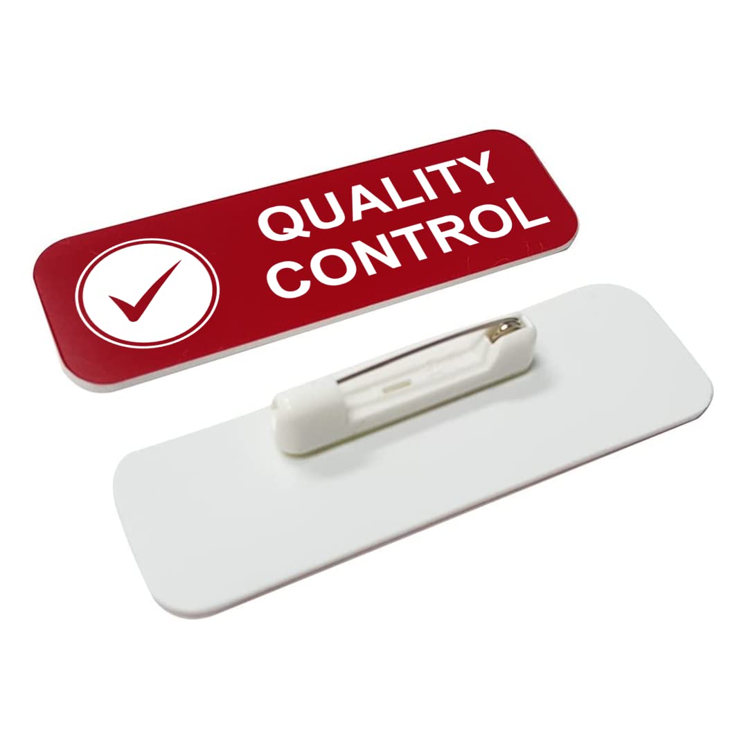 Quality control 1 x 3" Name Tag/Badge, (3 Pack)