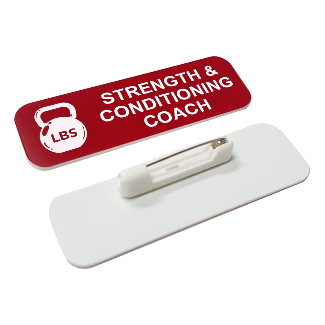 Strength & Conditioning Coach 1 x 3" Name Tag/Badge, (3 Pack)