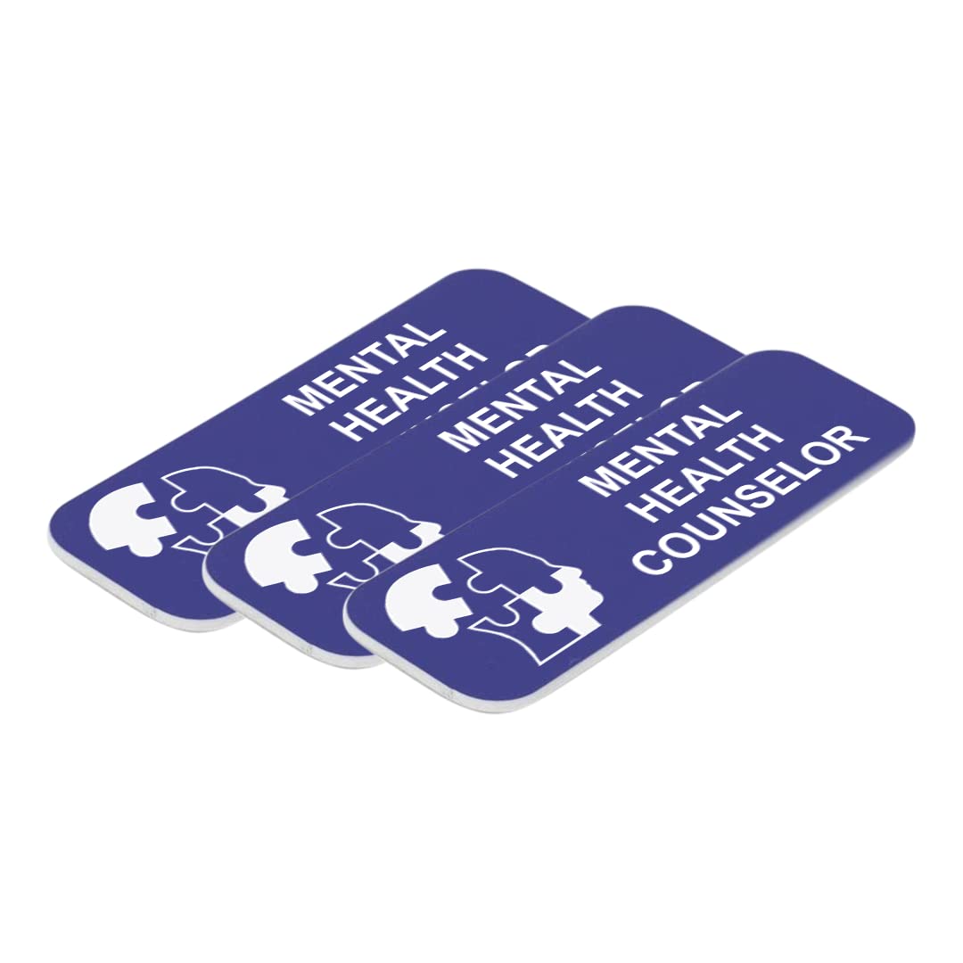 Mental Health Counselor 1" x 3" Name Tag/Badge, (3 Pack)