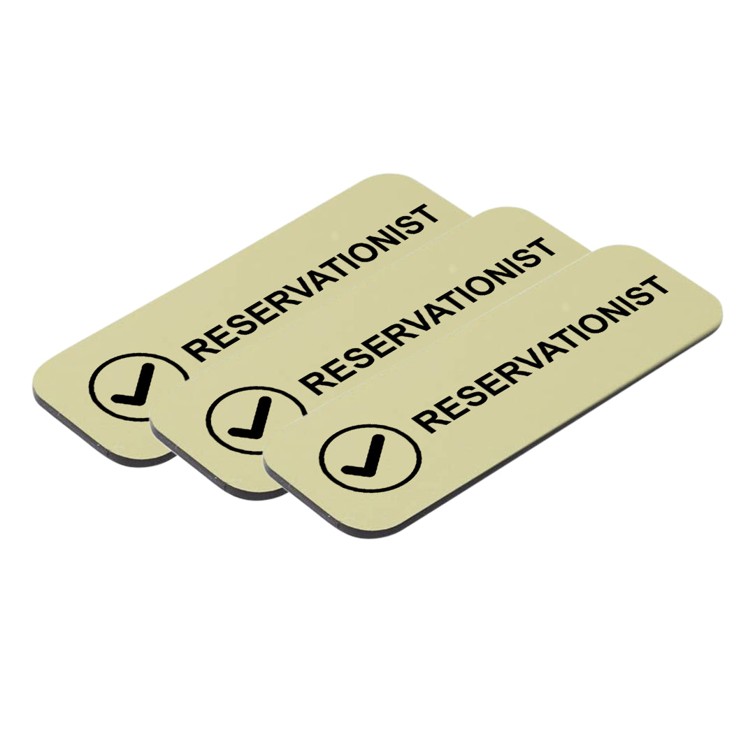 Reservationist 1 x 3" Name Tag/Badge, (3 Pack)