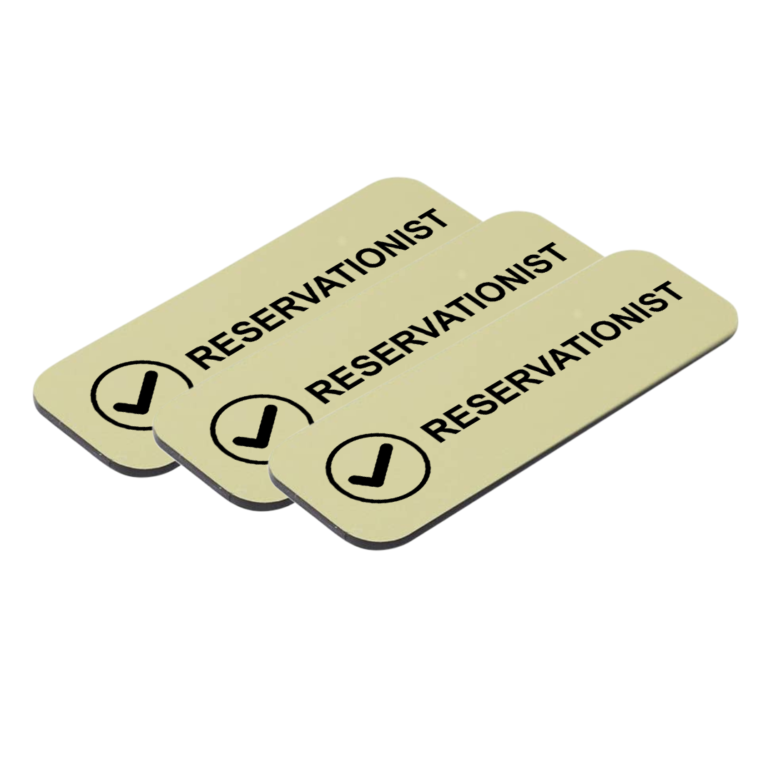 Reservationist 1 x 3" Name Tag/Badge, (3 Pack)