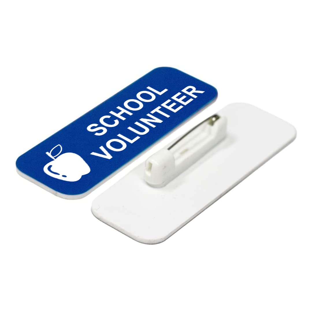 School Volunteer 1 x 3" Name Tag/Badge, (3 Pack)