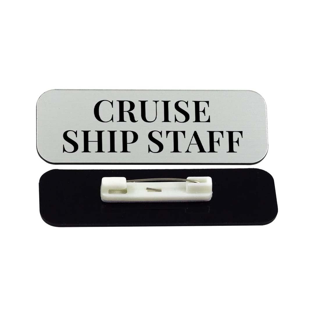 Cruise Ship Staff 1 x 3" Rounded Corner Name Badge | Stock Name Badges