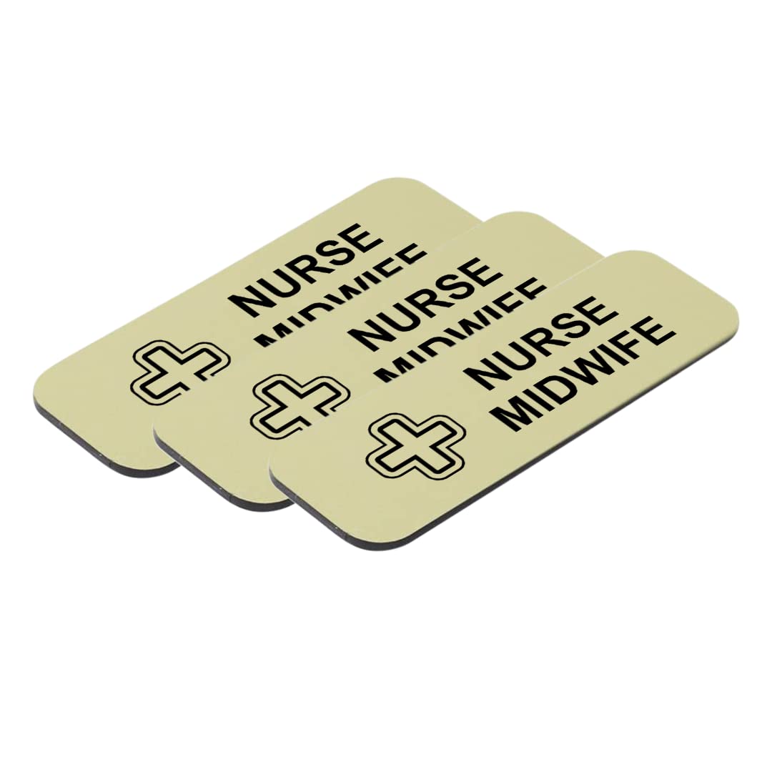 Nurse Midwife 1 x 3" Name Tag/Badge, (3 Pack)