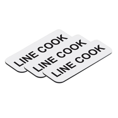 Line Cook 1 x 3" Name Tag/Badge, (3 Pack)