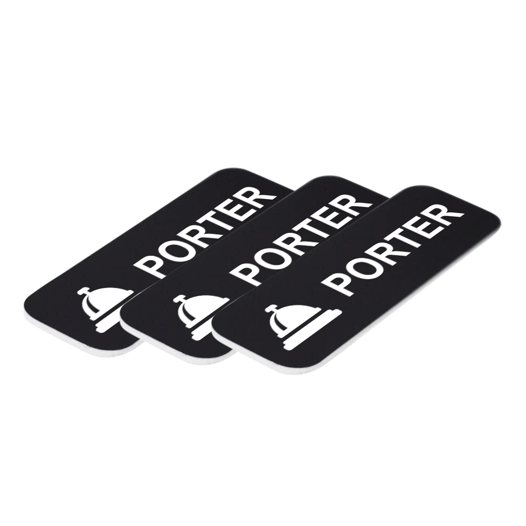 Porter 1 x 3" Name Tag/Badge, (3 Pack)